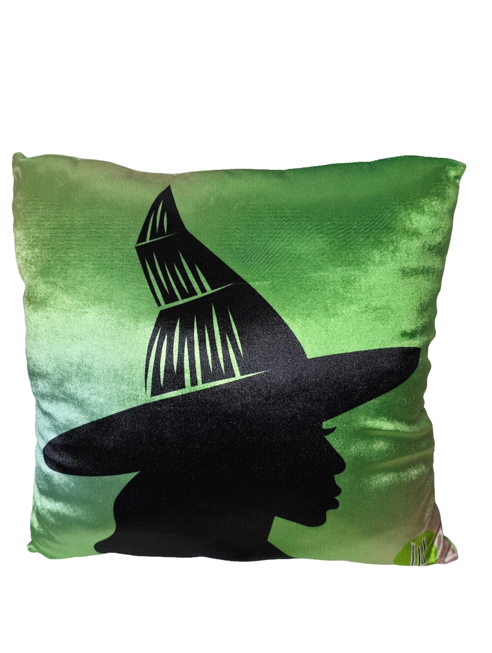 Wicked Witch Silhouette Velvet Throw Pillow 16x16 Green NWT